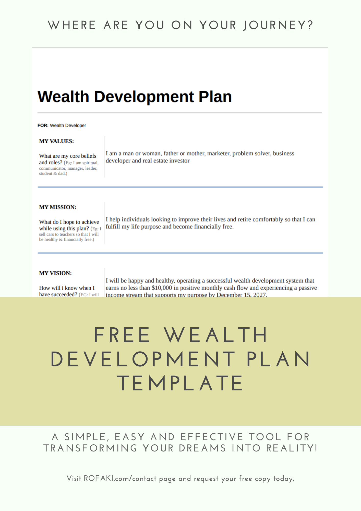 Wealth Development Plan Template